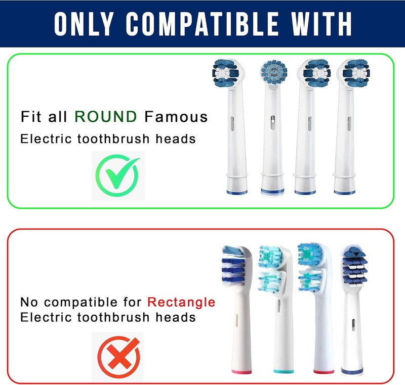 iBrush 4 Pack Protective Cover Cap Compatible with Oral B Replacement Heads, Fits for Cross Action Brush Heads and Pro 500, 1000, 1500 Electric Toothbrushes - Image 4